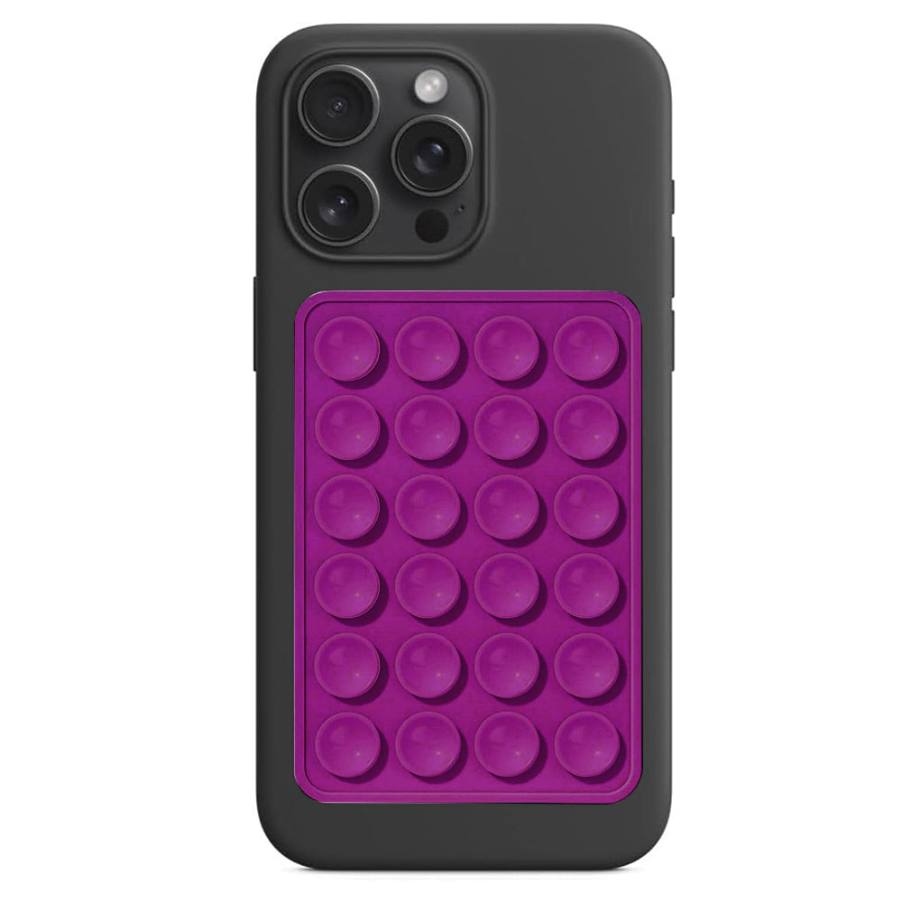 Techsuit - Phone Holder (SP-PAD) - Suction Pad for Selfies, Silicone, Adhesive Mount, Rectangular Shape - Purple