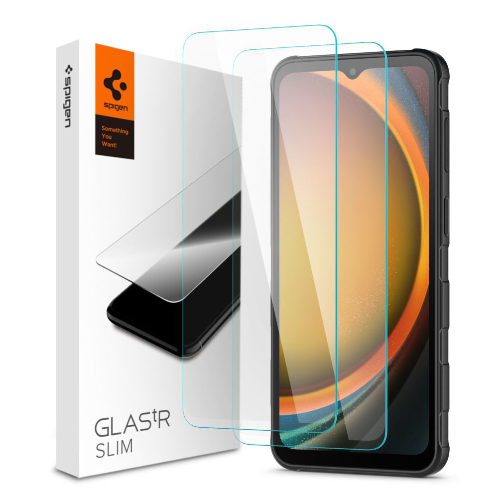 Spigen Folie de protectie Spigen (set de 2) Glas.tR Slim (AGL09407) compatibil cu Samsung Galaxy Xcover7 / Xcover7 Pro, 