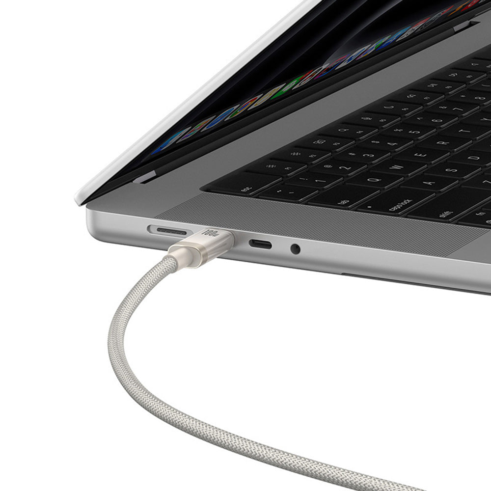 Baseus - Data Cable Titanium (P10378100G21-01) - USB-C to Type-C, 100W, Fast Charging, 480Mbps, 2m - Galaxy Titanium Gol