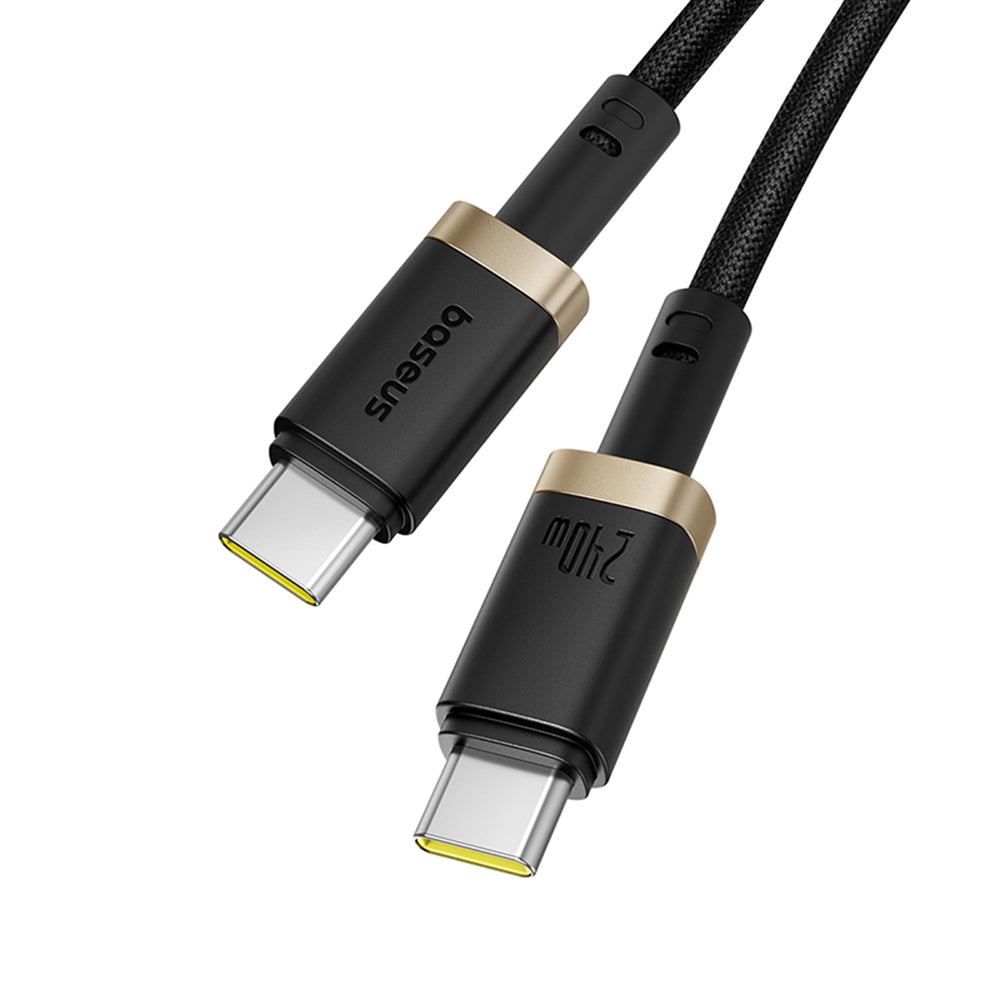 Baseus - Data Cable Dura Series (P10377803U03-00) - for MacBook, Fast Charging, Type-C, PD 240W, 480Mbps, 1m - Gold / Bl
