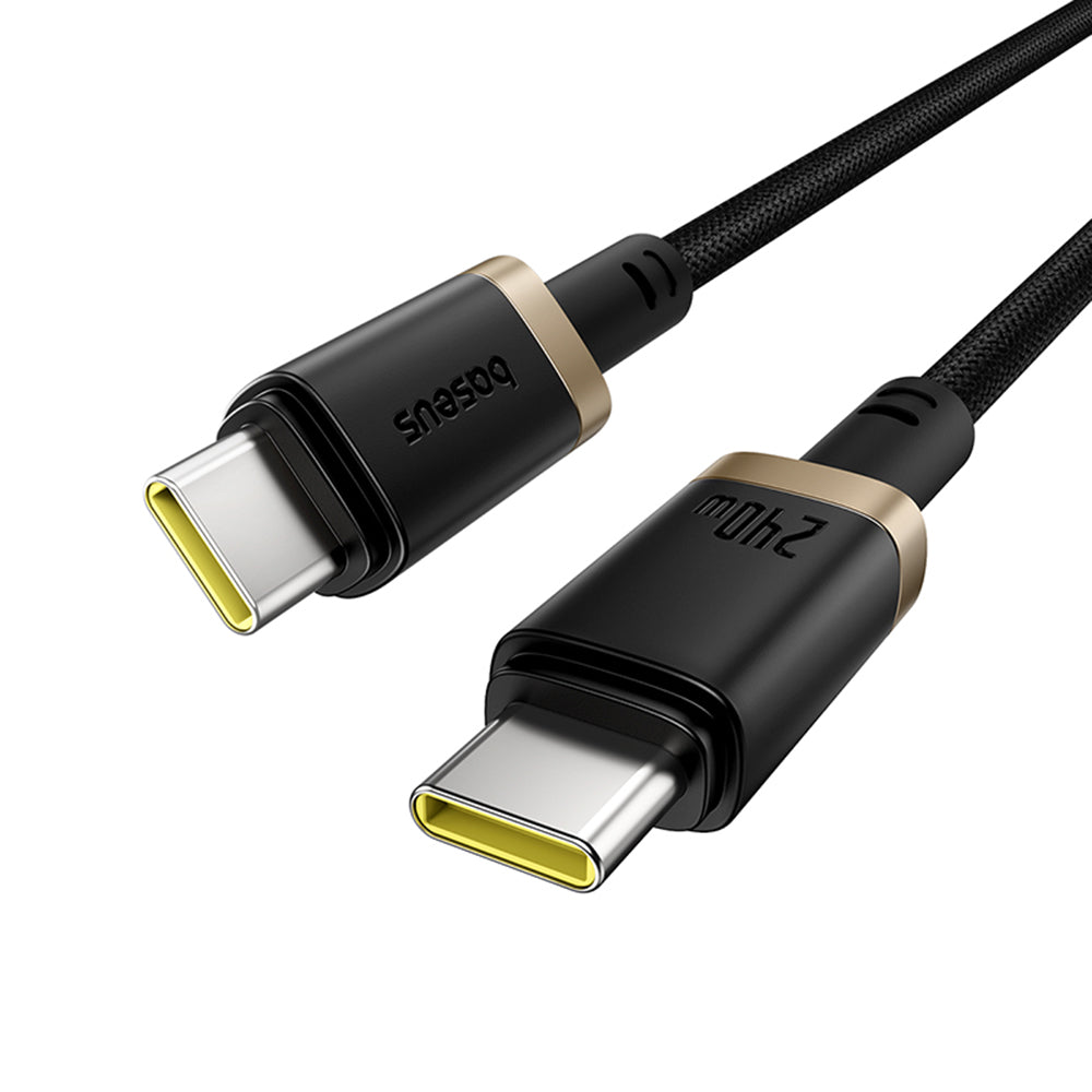 Baseus - Data Cable Dura Series (P10377803U03-00) - for MacBook, Fast Charging, Type-C, PD 240W, 480Mbps, 1m - Gold / Bl