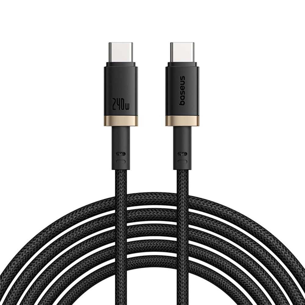 Baseus - Data Cable Dura Series (P10377803U03-00) - for MacBook, Fast Charging, Type-C, PD 240W, 480Mbps, 1m - Gold / Bl