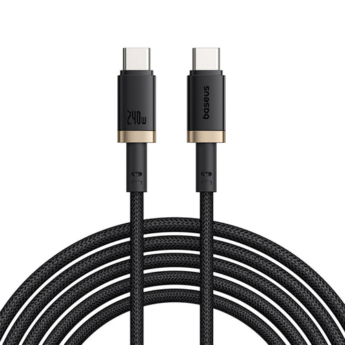 Baseus - Data Cable Dura Series (P10377803U03-00) - for MacBook, Fast Charging, Type-C, PD 240W, 480Mbps, 1m - Gold / Bl