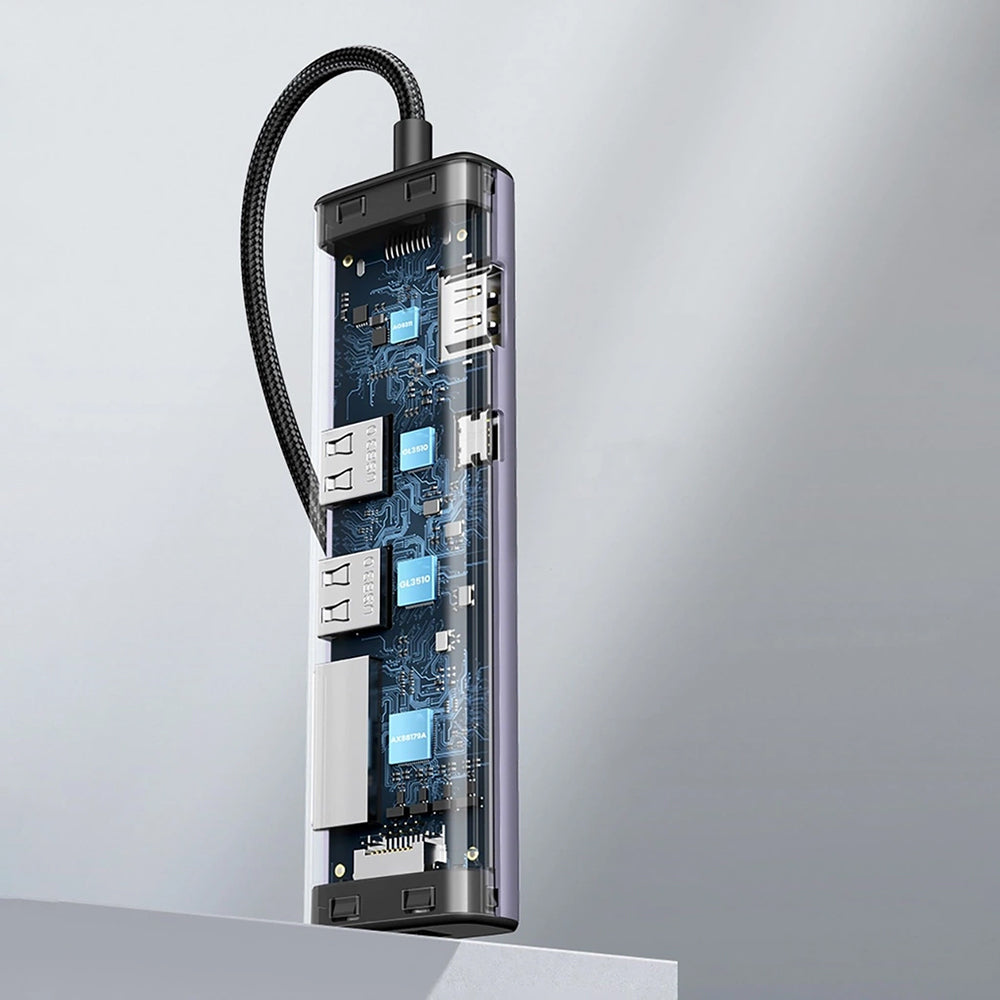 Ugreen - Docking Station CM512 (90568) - Type-C to Type-C, 2x USB, HDMI 4K@30Hz, RJ45, SD/TF Card, 5Gbps, PD100W - Gray