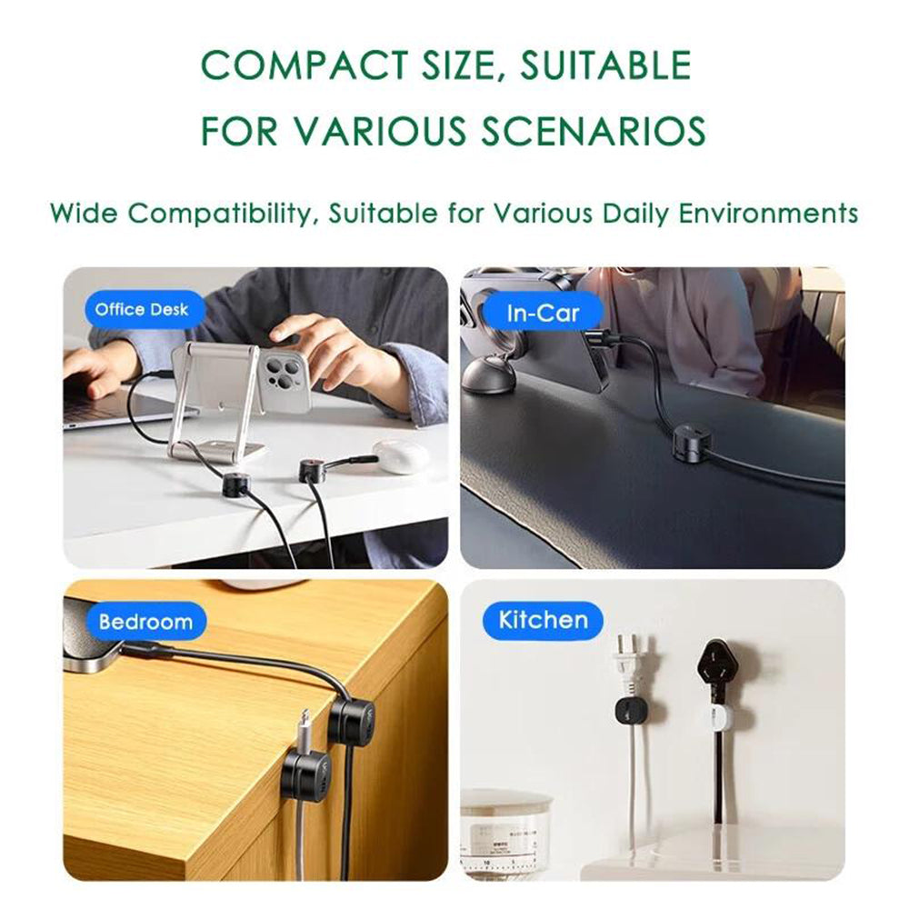 Ugreen - (3 pack) Cable Organizer LP886 (45797) - Magnetic, 1x Holder Clip, for Desk - Black