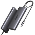 Hub Ugreen CM639 (15534), 3x USB / 2x Type-C / 2x HDMI / RJ45 / SD/TF, PD100W, Gri