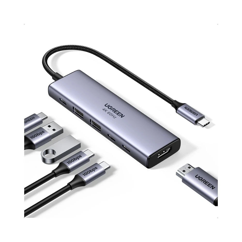 Ugreen - Docking Station CM511 (35999) - Type-C to 2x USB3.2, 1x HDMI 4K@60Hz, 3x Type-C, PD100W, 10Gbps - Gray