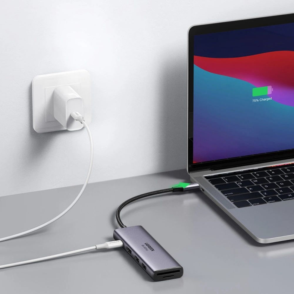 Ugreen - Docking Station CM511 (60384) - Type-C to Type-C, 2x USB, HDMI 4K, carduri SD/TF - Gray