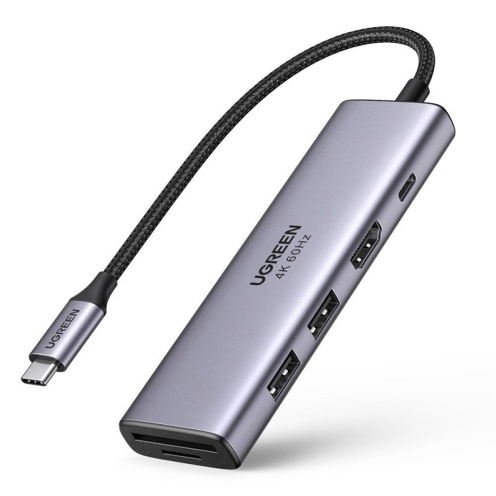 Ugreen - Docking Station CM511 (60384) - Type-C to Type-C, 2x USB, HDMI 4K, carduri SD/TF - Gray