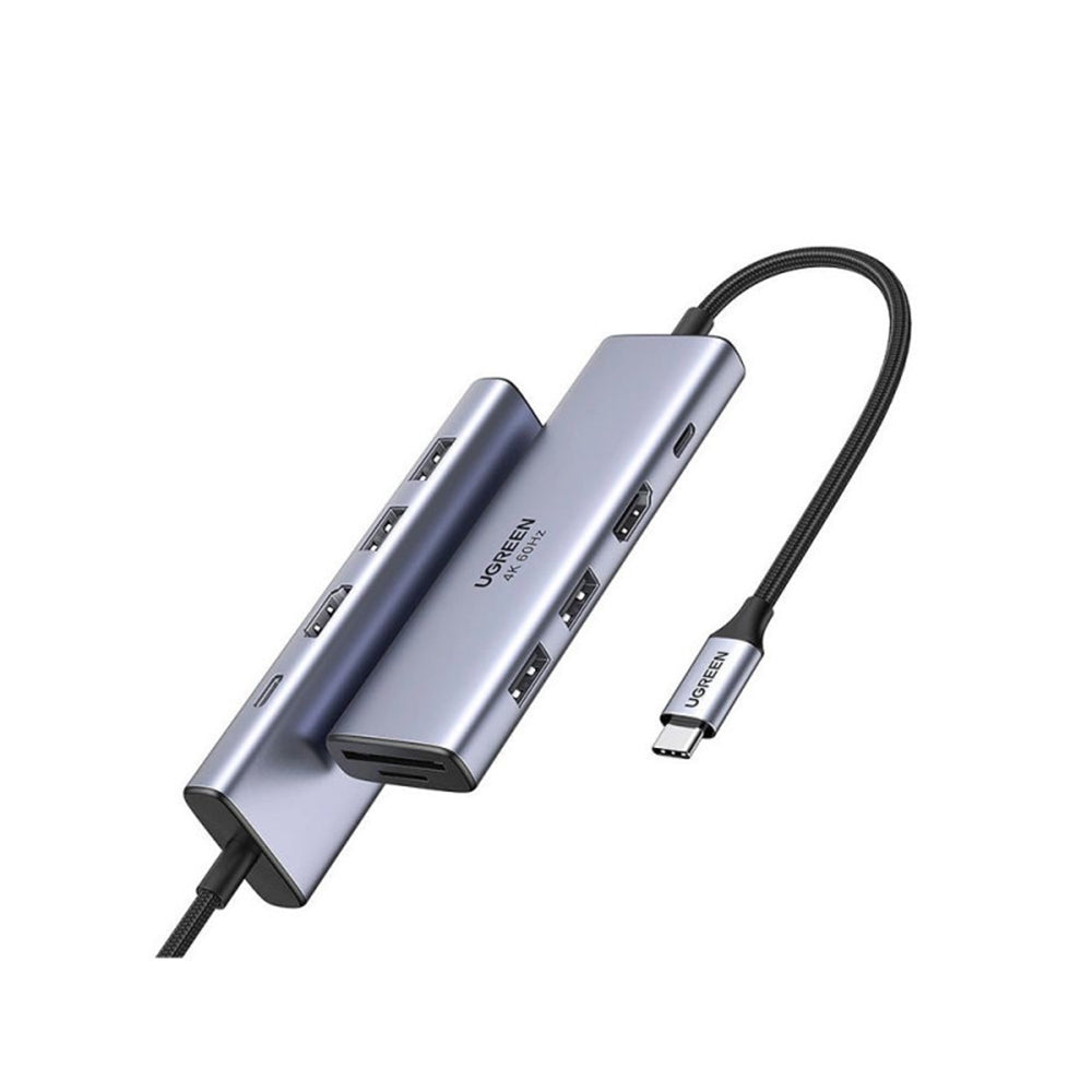 Ugreen - Docking Station CM511 (60384) - Type-C to Type-C, 2x USB, HDMI 4K, carduri SD/TF - Gray