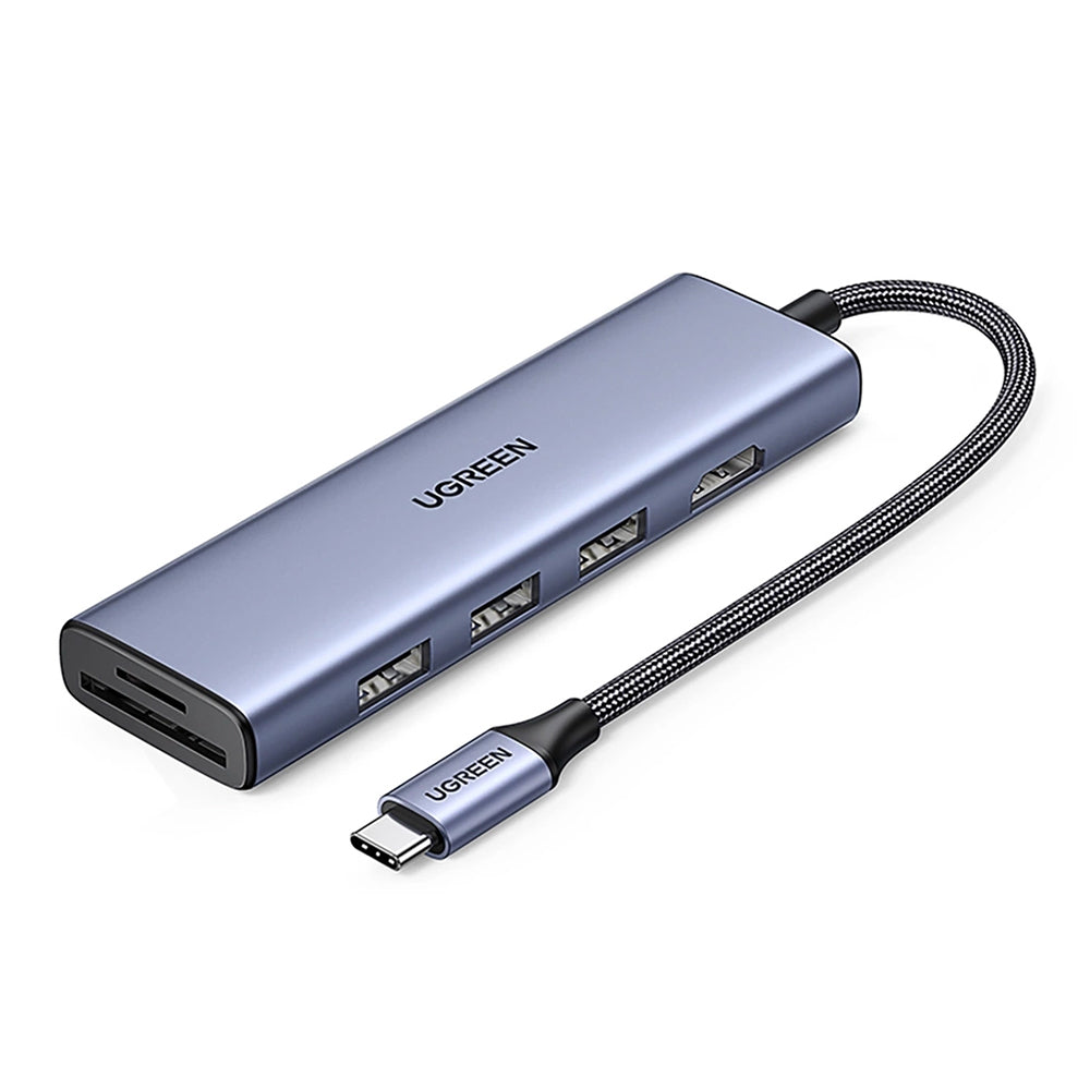 Ugreen - Docking Station CM511 (20956A) - Type-C to 3x USB3.0, HDMI 4K, 5Gbps, Card reader SD/TF, 104MB/s - Gray