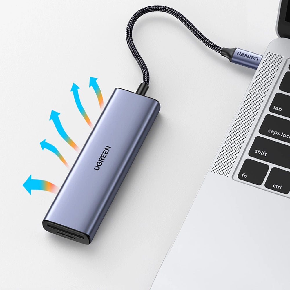 Ugreen - Docking Station CM511 (20956A) - Type-C to 3x USB3.0, HDMI 4K, 5Gbps, Card reader SD/TF, 104MB/s - Gray