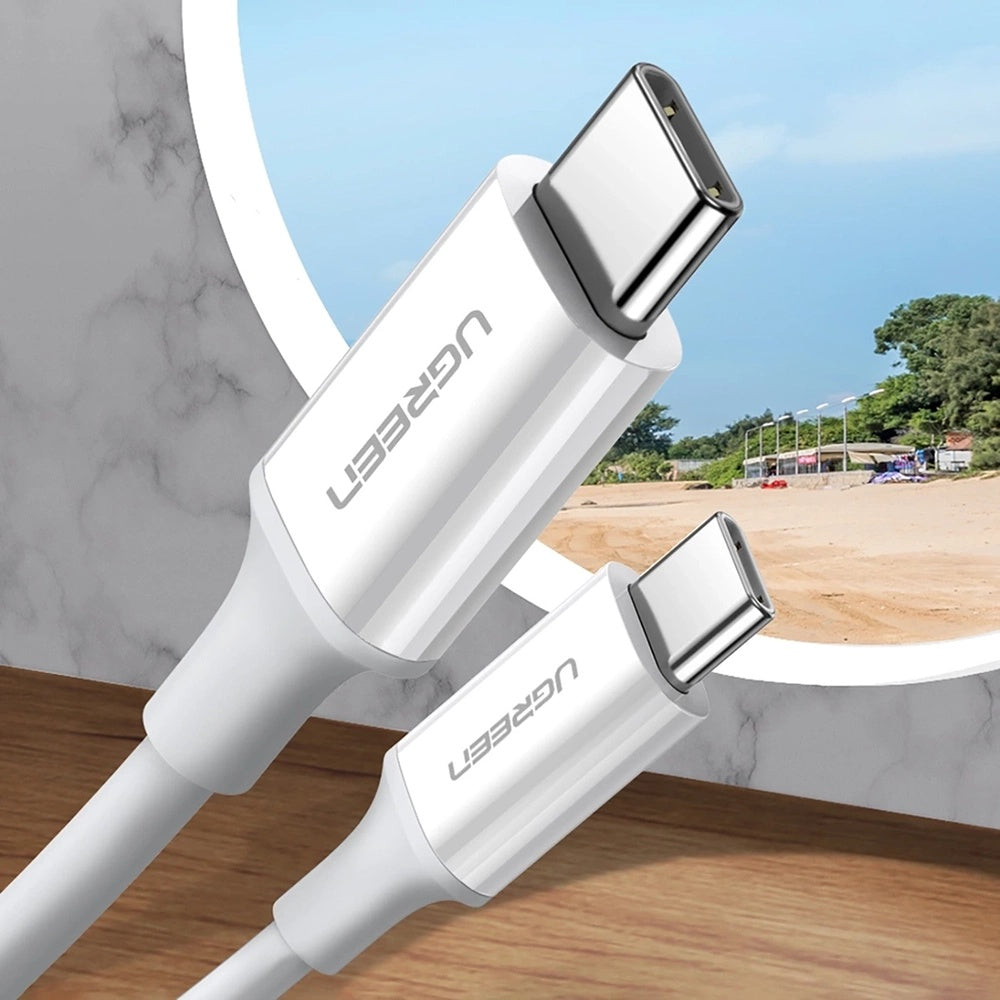 Ugreen - Data Cable US264 (60518) - Fast Charging, USB-C to USB-C, 3A, 60W, 1m - White