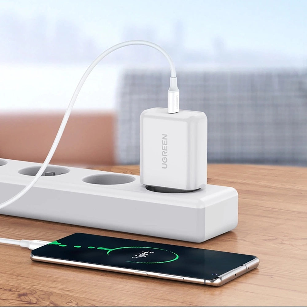 Ugreen - Data Cable US264 (60518) - Fast Charging, USB-C to USB-C, 3A, 60W, 1m - White