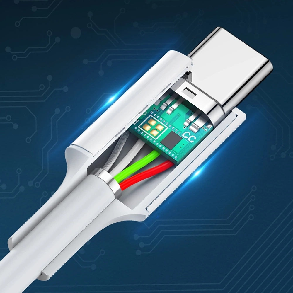 Ugreen - Data Cable US264 (60518) - Fast Charging, USB-C to USB-C, 3A, 60W, 1m - White
