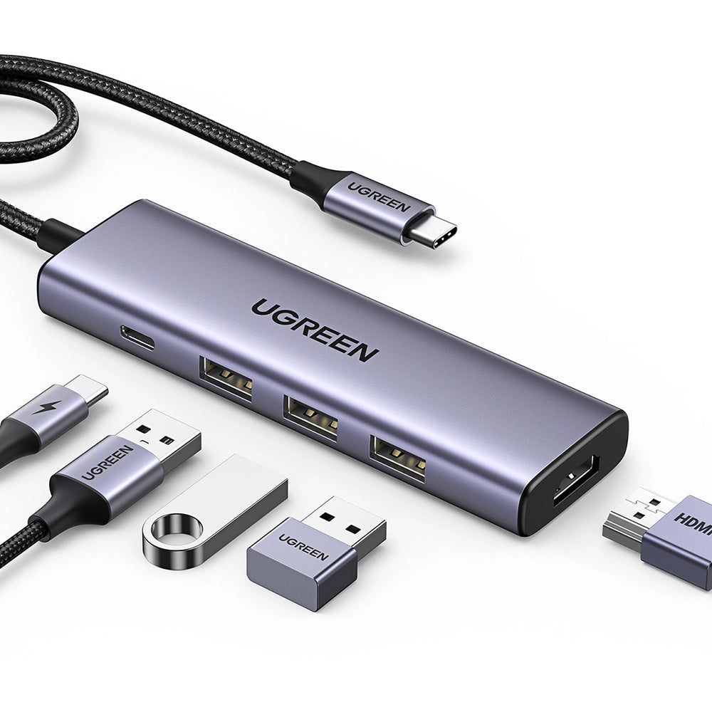 Ugreen - Docking Station CM511 (15597) - Fast Charge, Type-C to 3x USB, Type-C PD100W, HDMI 4K@60Hz, 5Gbps, Plug&Play - 