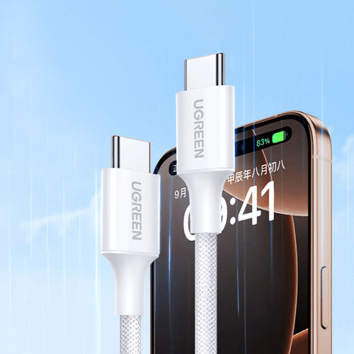 Ugreen - Data Cable L501 (35465) - USB-C to USB-C, 3A, 60W, 1m, Nylon - Titanium Gray