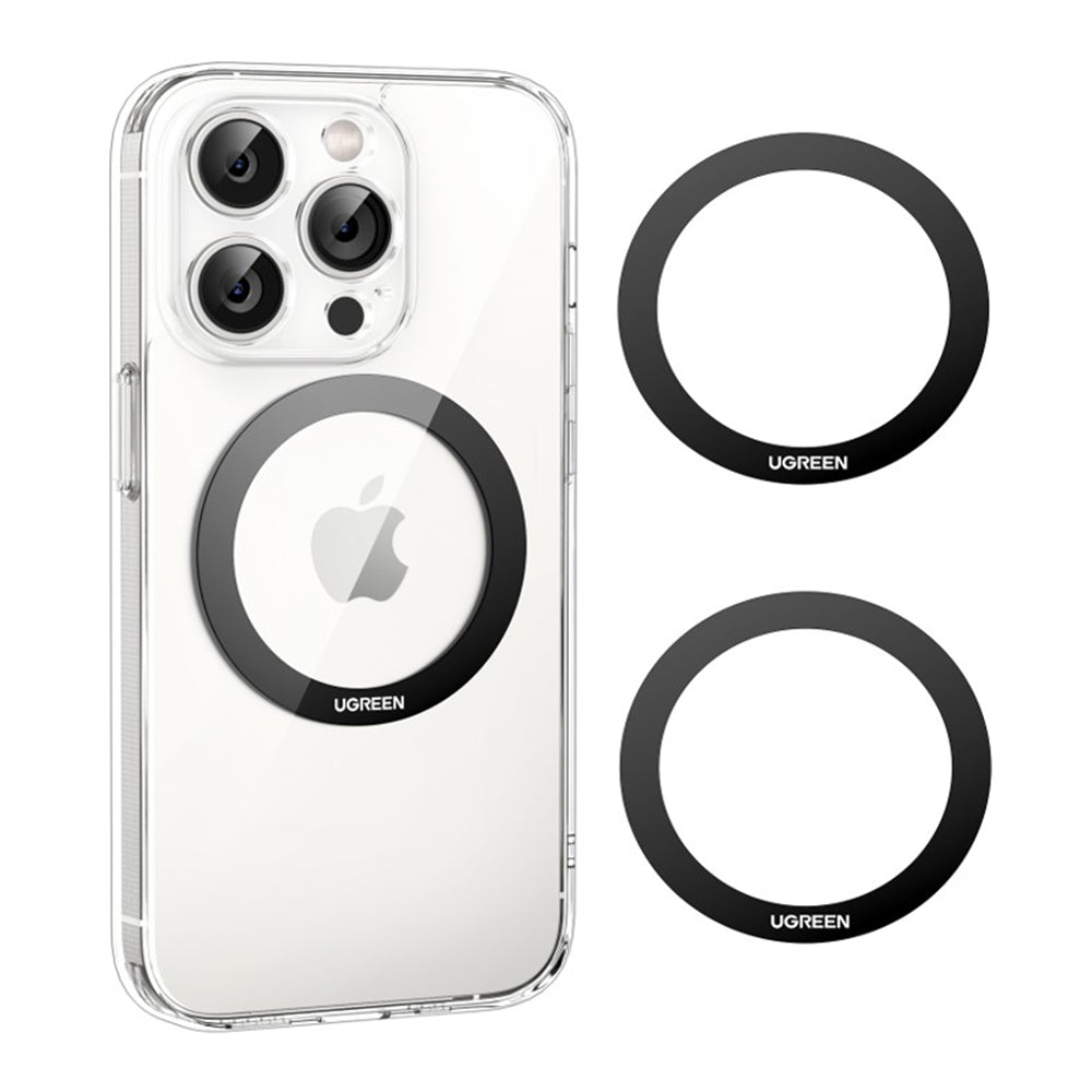 Ugreen - (2 pack) Metal Ring Magnetic LP428 (25766) - Universal Phone Ring for Samsung, iPhone - Black