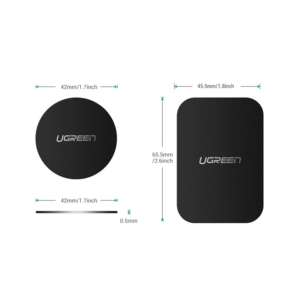 Ugreen - (2 pack) Metal Plate LP123 (60410) - Rectangular + Rounded Shape - Black
