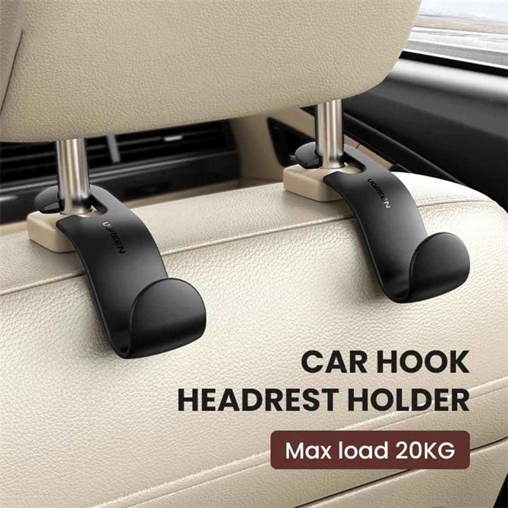 Ugreen - Car Seat Hanger LP104 (30337) - Max Load 20KG, Universal Back Seat Organizer - Black