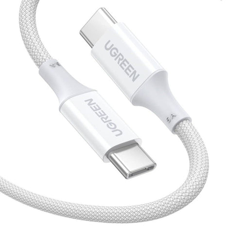 Ugreen - Data Cable US557 (15267) - USB-C to USB-C, 5A, 100W, 1m - White