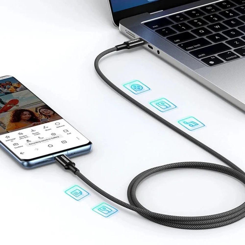 Ugreen - Data Cable US557 (15267) - USB-C to USB-C, 5A, 100W, 1m - White