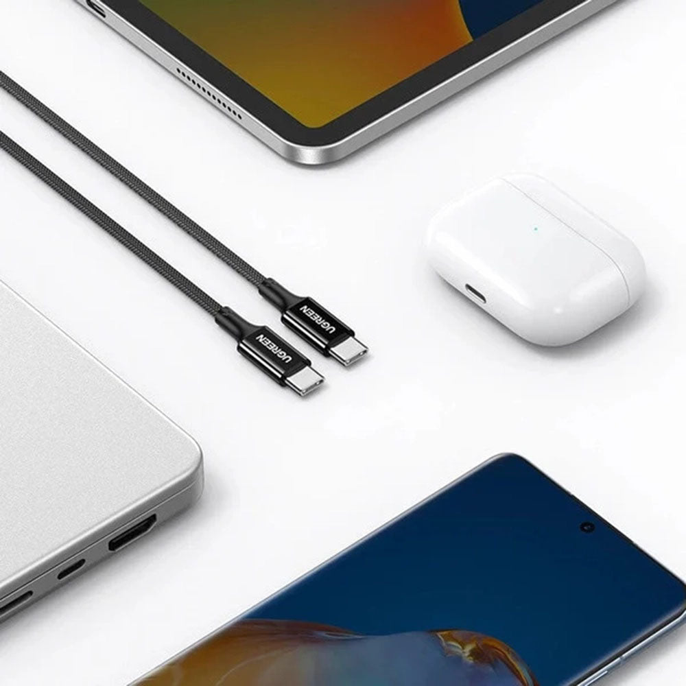 Ugreen - Data Cable US557 (15267) - USB-C to USB-C, 5A, 100W, 1m - White