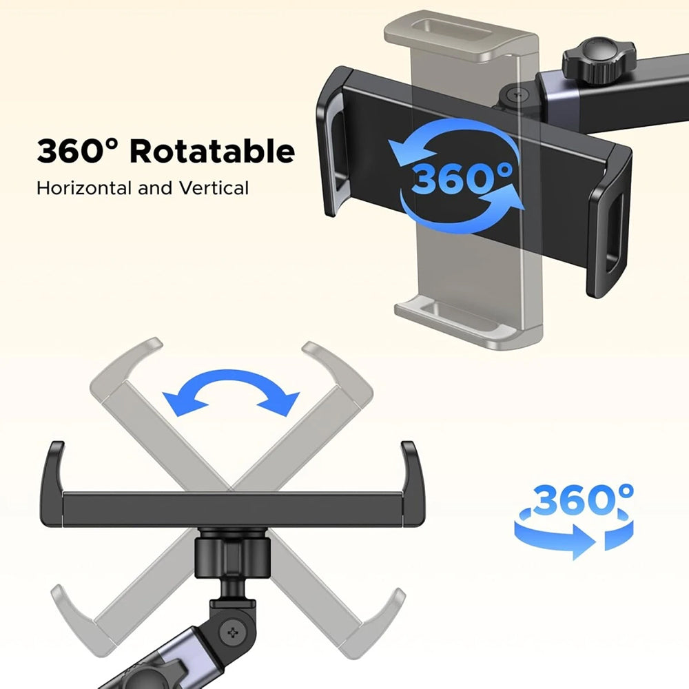 Ugreen - Car Holder LP904 (55443) - for Headrest, Dual Telescopic Arm, 360° Rotation, for Phone, Tablet up to 9.84" - Bl