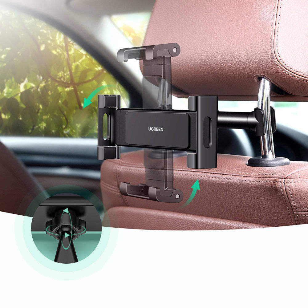 Ugreen - Car Holder LP160 (60108) - for Headrest, 360° Rotatable, Secure Grip, for Phone, Tablet 4.7" - 12.9" - Black