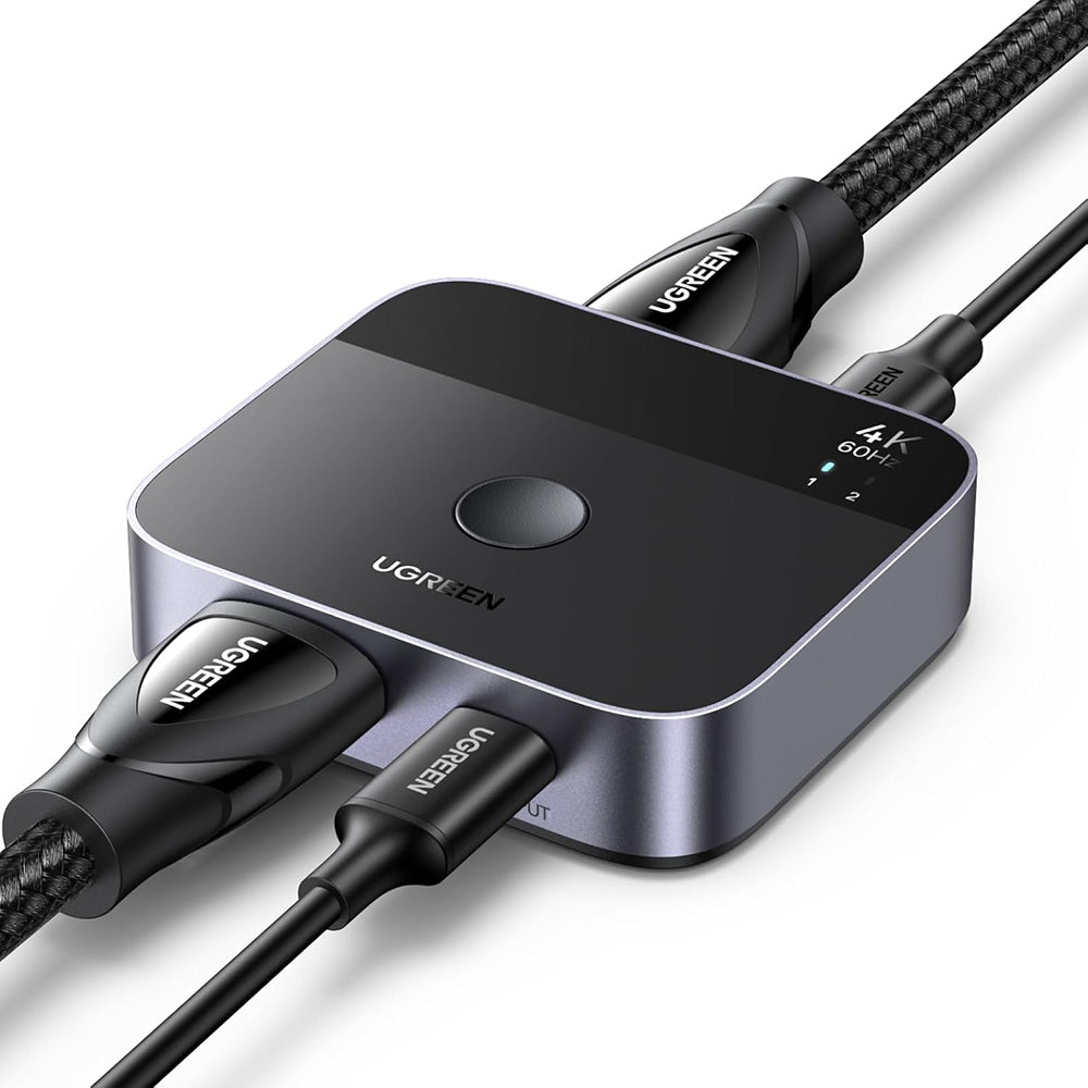Ugreen - KVM Switch AW503 (55452) - HDMI to 2x Type-C, HDMI, 4K@60Hz, Aluminum - Grey