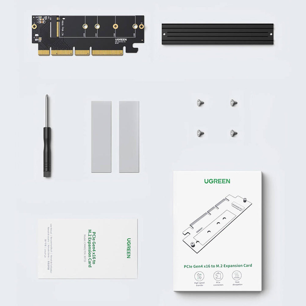 Ugreen - Expansion Card CM465 (30715) - PCIe 4.0 to M.2 NVMe, 64Gbps - Black