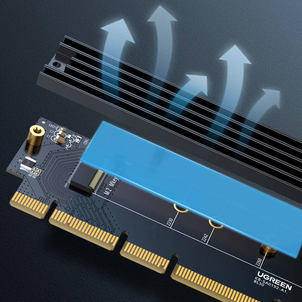 Ugreen - Expansion Card CM465 (30715) - PCIe 4.0 to M.2 NVMe, 64Gbps - Black