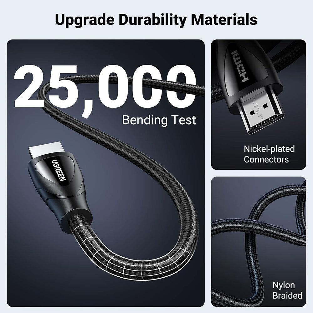 Cablu Ugreen HD140 (80404), HDMI, 8K@60Hz 48Gbps, 3m, Negru