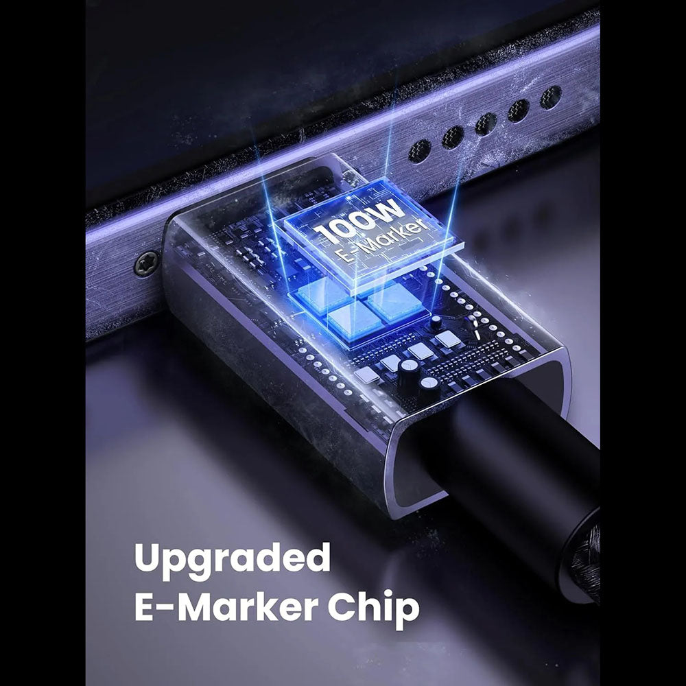 Ugreen Cablu Ugreen L512 (35985), USB-C to Type-C, Fast Charging, PD100W, 5A, 480Mbps, 0.5m, Gri Spatial – imagine 4