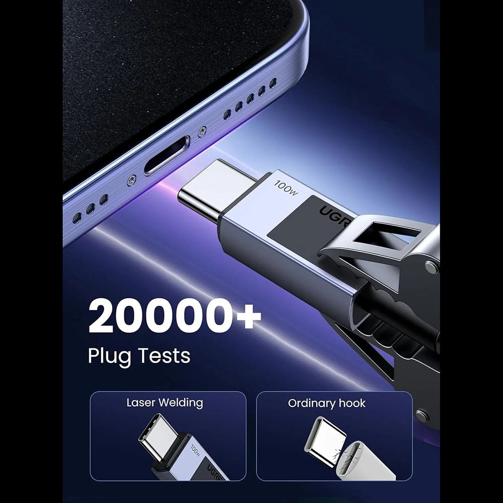 Ugreen - Data Cable L512 (45065) - USB-C to Type-C, Fast Charging, PD100W, 5A, 480Mbps, 3m - Space Gray