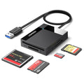Ugreen - Card Reader 4in1 CR125 (30333) - USB3.0 to 1x SD Slot, 1x TF Slot, 1x CF Slot, 1x MS Slot, 170MB/s - Black