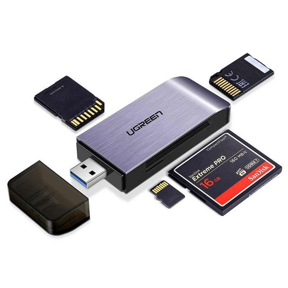 Ugreen - Card Reader CM180 (50541) - USB to SD/TF/CF/MS Card, Plug&Play, 512GB, 5Gbps - Grey