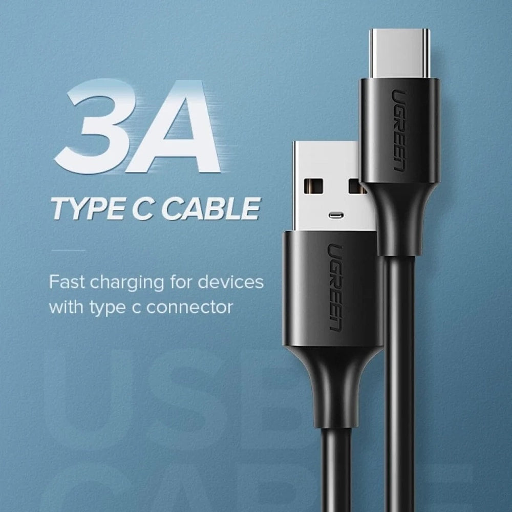 Ugreen - Data Cable US287 (60116) - USB to Type-C, 3A, 18W, 1m - Black