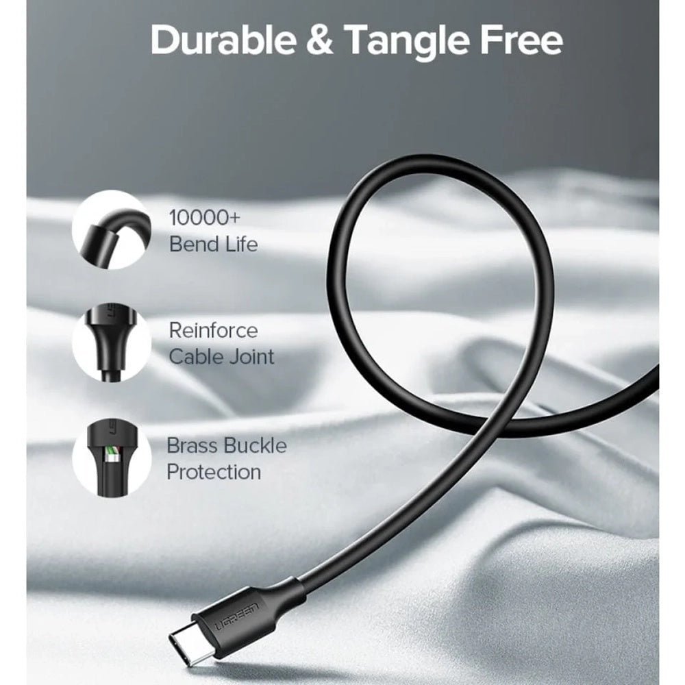 Ugreen - Data Cable US287 (60116) - USB to Type-C, 3A, 18W, 1m - Black