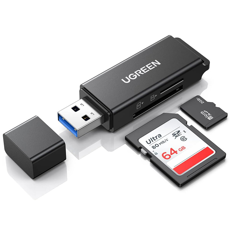 Ugreen - Card Reader CM104 (40752) - USB to SD/TF Card, 5Gbps - Black