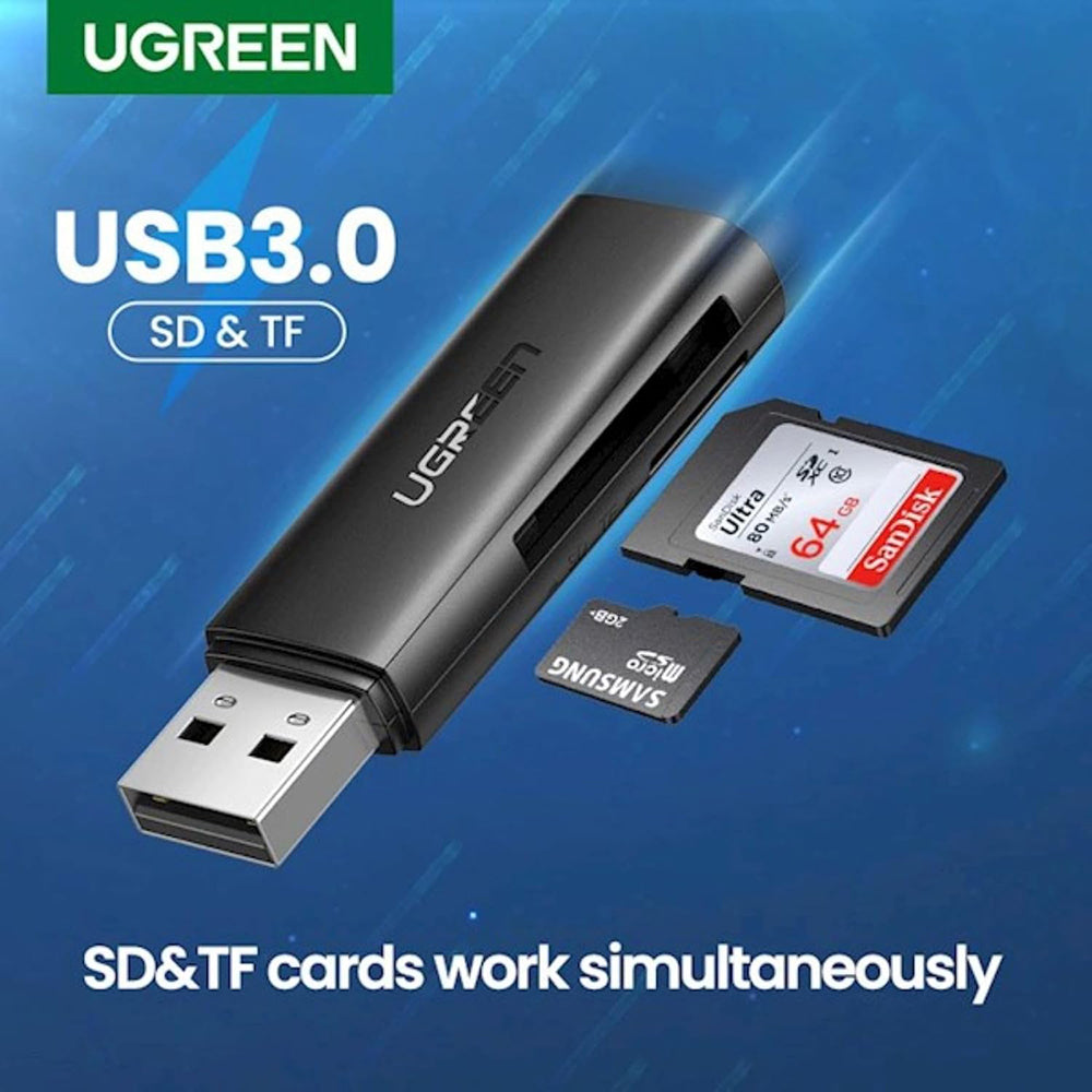 Ugreen - Card Reader CM264 (60722) - USB to SD/TF Card, 5Gbps, 512GB, Plug&Play - Black – imagine 3