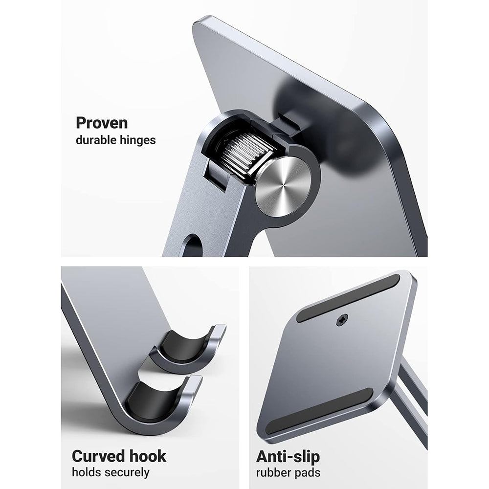 Ugreen - Desk Holder LP134 (40393) - for Phone and Tablet 12.9", Foldable, Adjustable, Anti-Slip Design - Space Gray
