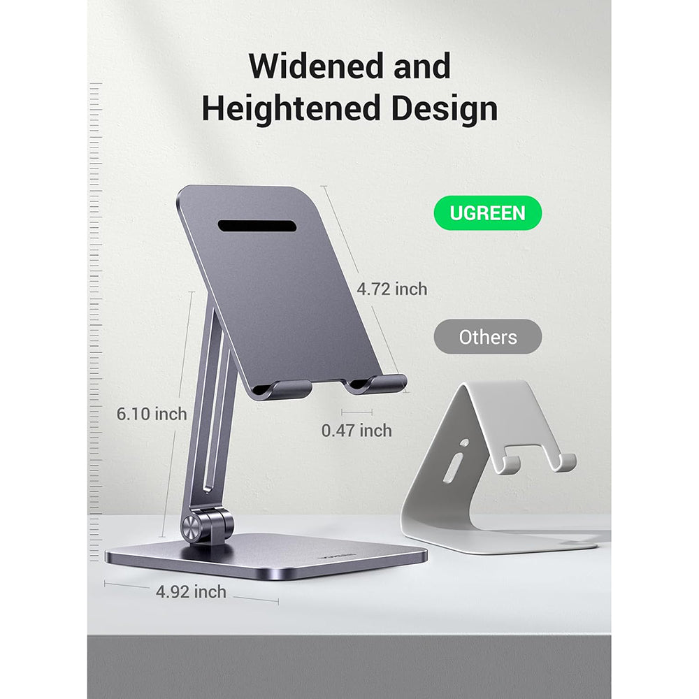 Ugreen - Desk Holder LP134 (40393) - for Phone and Tablet 12.9", Foldable, Adjustable, Anti-Slip Design - Space Gray