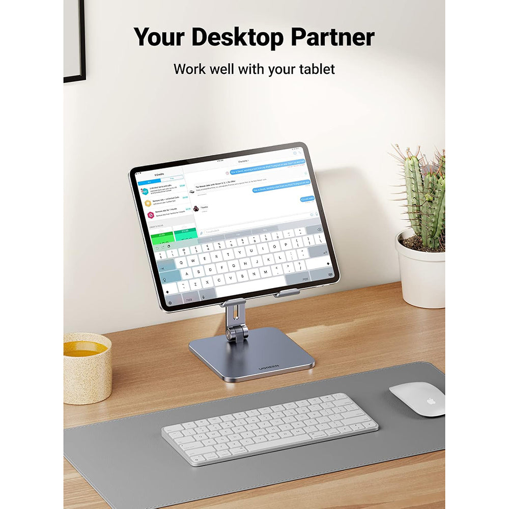 Ugreen - Desk Holder LP134 (40393) - for Phone and Tablet 12.9", Foldable, Adjustable, Anti-Slip Design - Space Gray