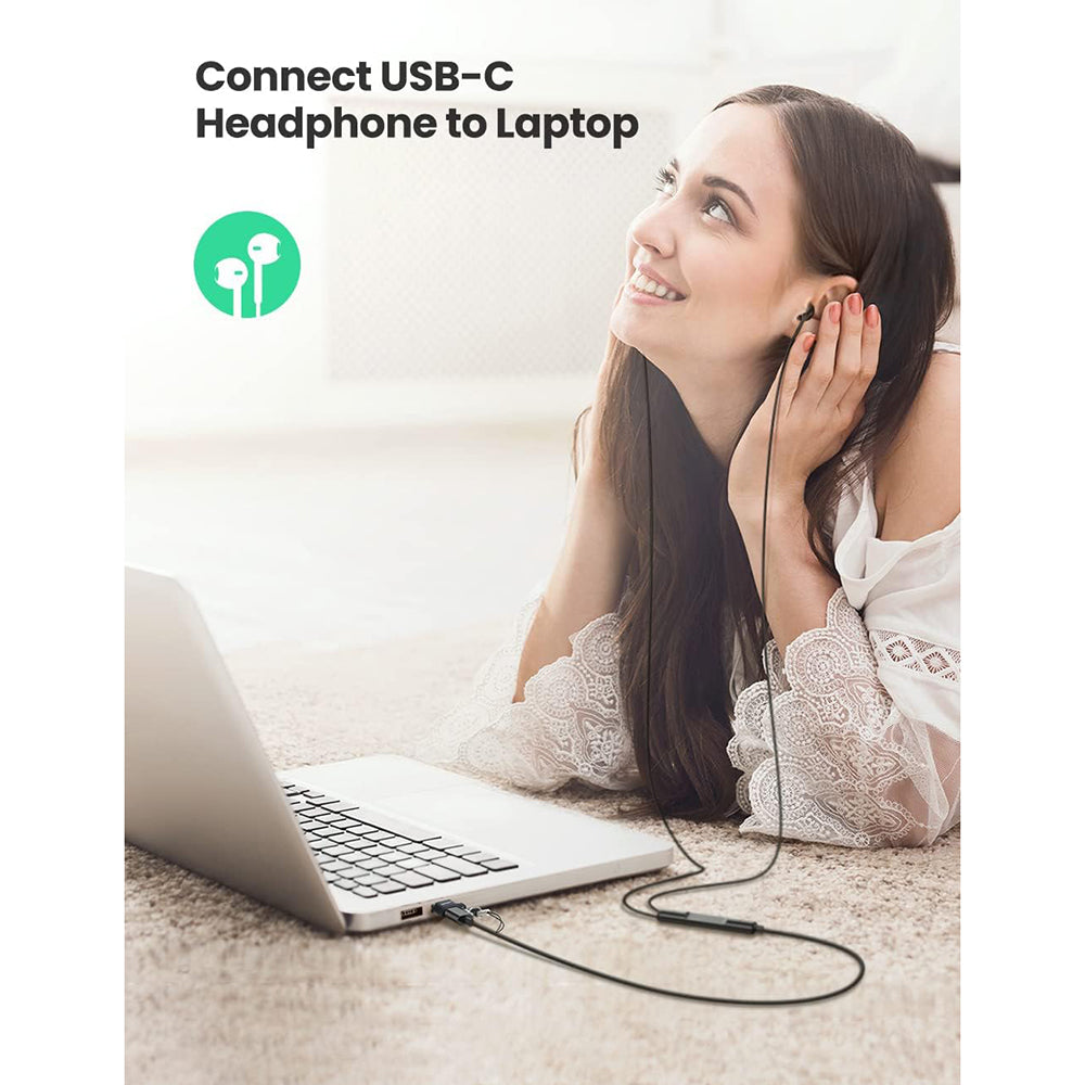 Ugreen - Adapter US280 (50568) - USB to USB-C, Sync & Charge, Lanyard, 480Mbps - Black