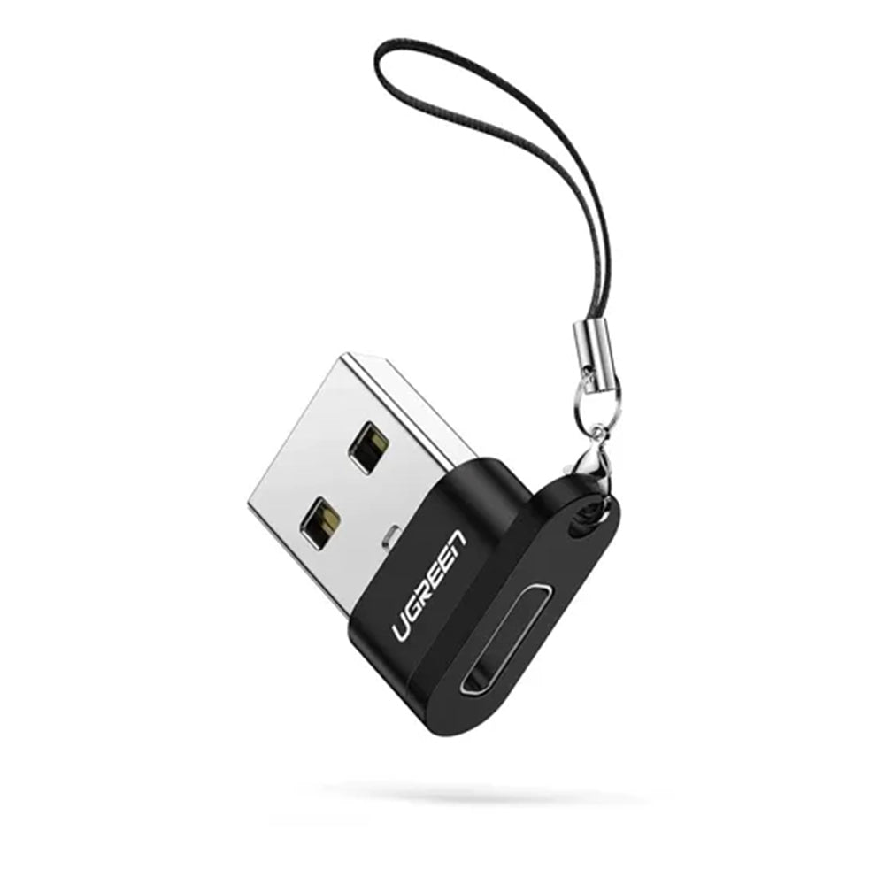 Ugreen - Adapter US280 (50568) - USB to USB-C, Sync & Charge, Lanyard, 480Mbps - Black
