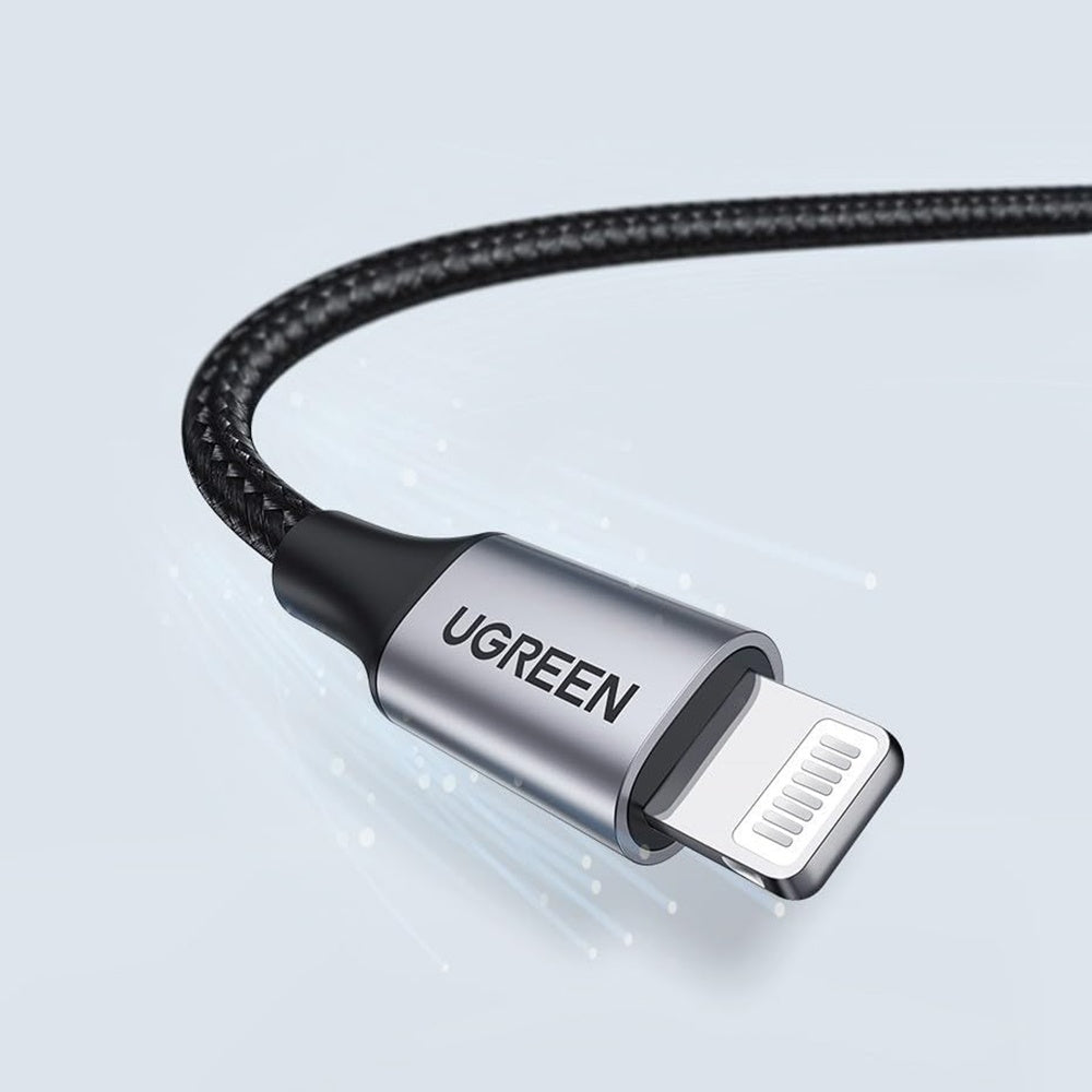 Ugreen - Data Cable US199 (60156) - USB to Lightning, Fast Charging 2.4A, 480Mbps, 1m - Space Gray