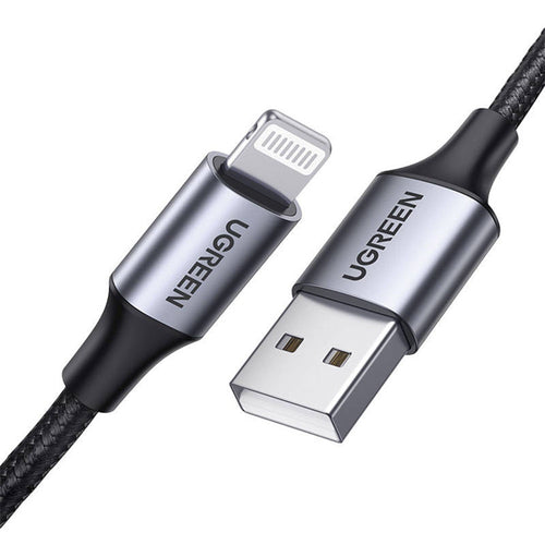 Ugreen - Data Cable US199 (60156) - USB to Lightning, Fast Charging 2.4A, 480Mbps, 1m - Space Gray