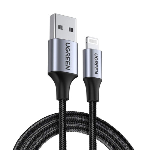 Ugreen - Data Cable US199 (60156) - USB to Lightning, Fast Charging 2.4A, 480Mbps, 1m - Space Gray