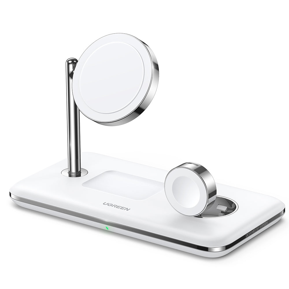 Ugreen - Wireless Charging Station CD278 (90326) - for iPhone, Apple Watch, AirPods, Qi2, 25W, MFi Certified - White